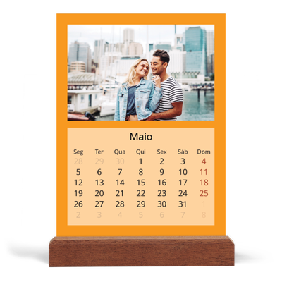 Calendário de mesa com suporte em madeira - vertical  — Colorir o meu mundo [capa]
