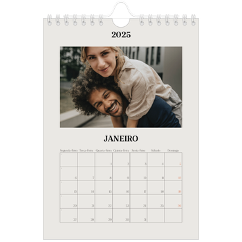 Calendário A5 — Marfim simples