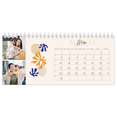 Calendários de mesa — Coral minimalista [Março]