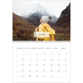 Calendário fotográfico duplo A4 — Calendário clássico