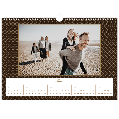 Calendário A3 Horizontal — Vintage monocromático [capa]