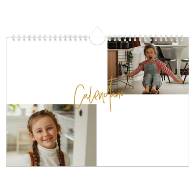 Calendário A4 horizontal — Marcador dourado [capa]