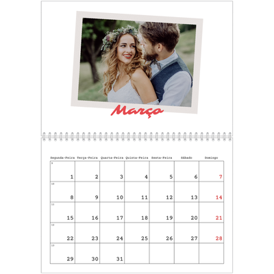 Calendário A4 duplo — Assinado a carmim [Março]
