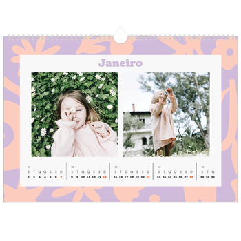 Calendário fotográfico horizontal A3 — Jogar com o padrão