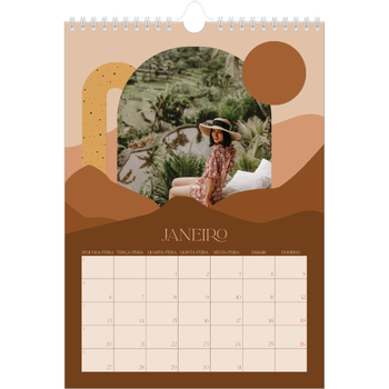 Calendário fotográfico A4 — Montanhas neutras