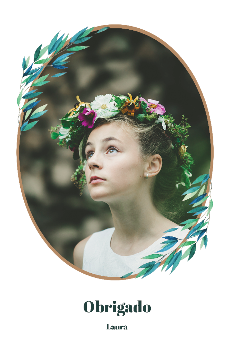 Cartões de agradecimento — Aguarela de eucalipto