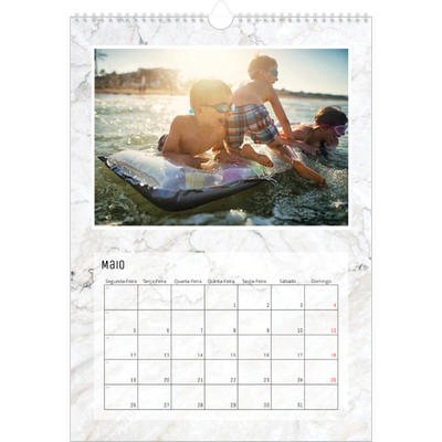 Calendário fotográfico A4 — Fundos em mármore [capa]