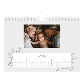 Calendário de Fotografias A5 Paisagem — Flores desenhadas à mão