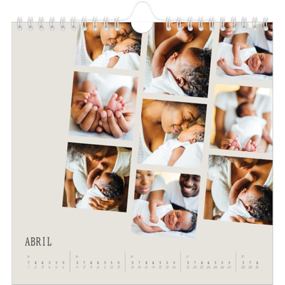 Calendário quadrado — Memórias em movimento [Abril]