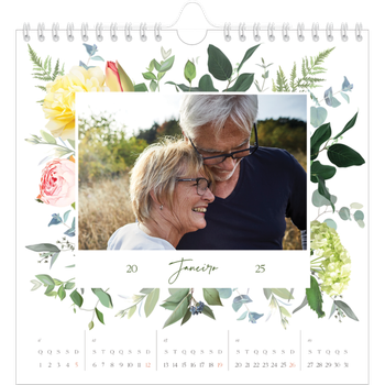 Calendário fotográfico quadrado — Flores tradicionais