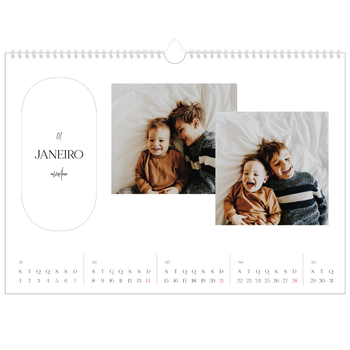 Calendário fotográfico horizontal A3 — Fazer planos