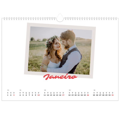 Calendário A3 Horizontal — Assinado a carmim [Janeiro]