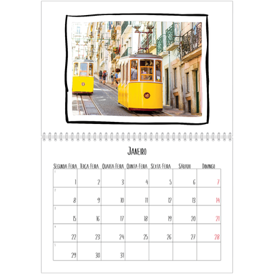 Calendário A4 duplo — Momentos de álbum de recortes [Janeiro]