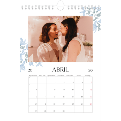 Calendário fotográfico A4 — Floral elegante [Abril]