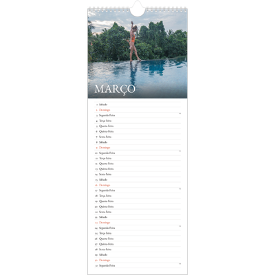 Calendário fino  — Serifa simples [Março]