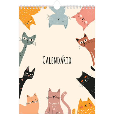 Calendário fotográfico A4 — Patas de gato e rabiscos [capa]