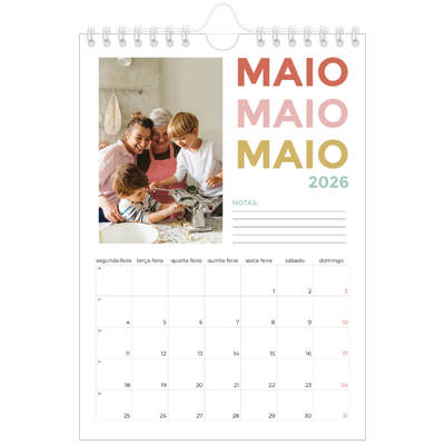 Calendário A5 — Tipo de letra colorida [capa]