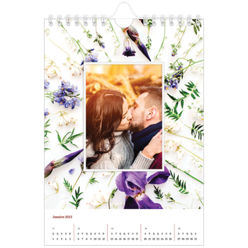 Calendário A5 — Molduras de flores