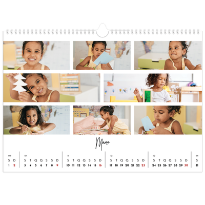 Calendário A3 Horizontal — Arranjos fotográficos [Março]