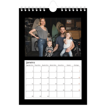 Calendário A5 — Margem preta