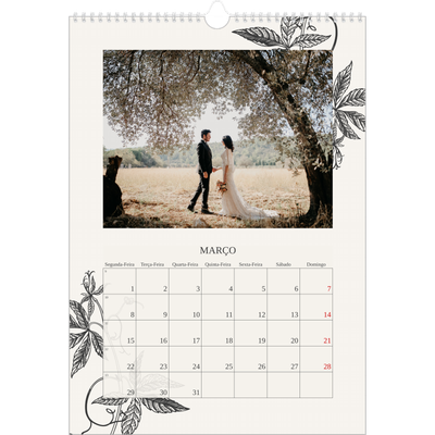 Calendário A3 — Tinta e hera [Março]
