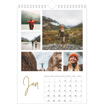 Calendário fotográfico A4 — Texto para rabiscar