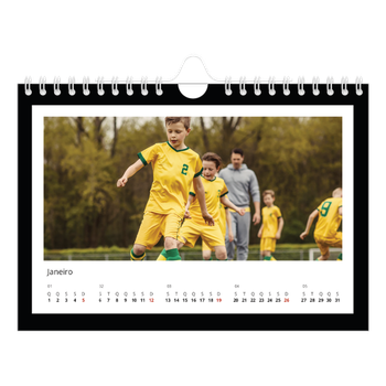Calendário de Fotografias A5 Paisagem — Moldura preta