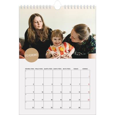 Calendário fotográfico A4 — Autocolante de fotografia [Fevereiro]