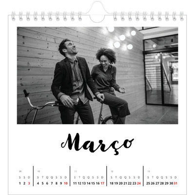 Calendário quadrado — Escrito à mão [Março]