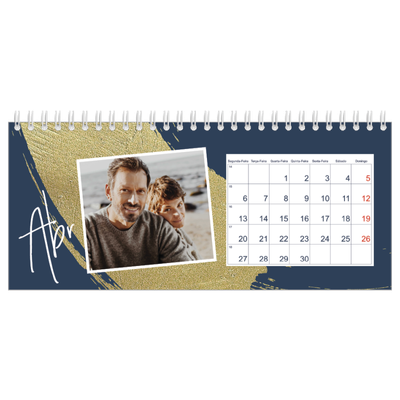 Calendários de mesa — Fundos com pincel dourado [Abril]