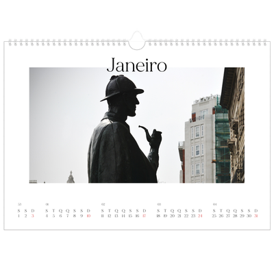 Calendário A3 Horizontal — O meu diário de viagem [Janeiro]