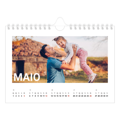 Calendário A5 horizontal — Mês grande [capa]