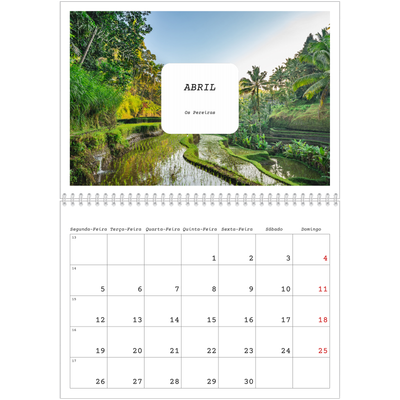 Calendário A4 duplo — A história completa [Abril]