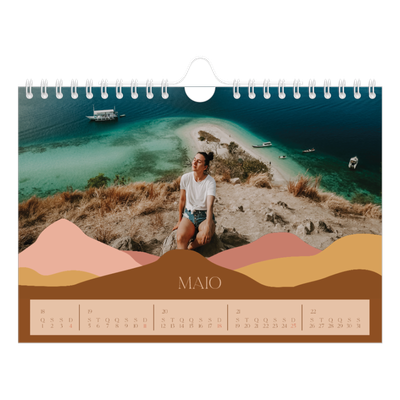 Calendário A5 horizontal — Montanhas neutras [capa]