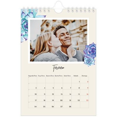 Calendário A5 — Flores pintadas [Fevereiro]