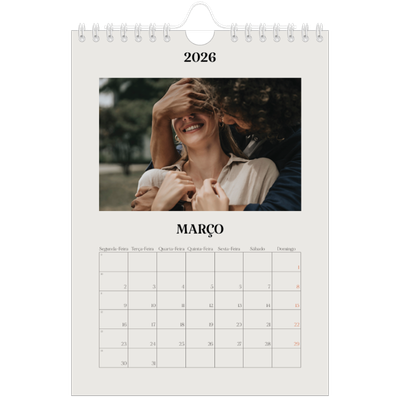 Calendário A5 — Marfim simples [Março]
