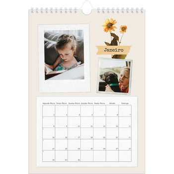 Calendário fotográfico A4 — Álbum de recortes vintage