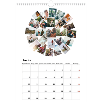 Calendário fotográfico A3 — Formas de colagem