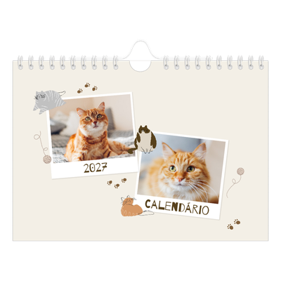 Calendário A5 horizontal — Gatinho brincalhão [capa]