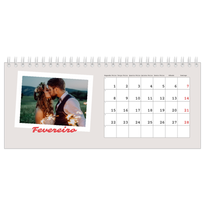 Calendários de mesa — Assinado a carmim [Fevereiro]