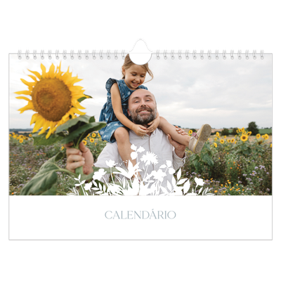 Calendário A4 horizontal — Motivo floral [capa]