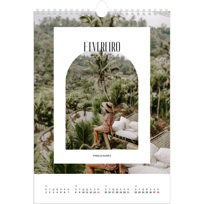 Calendário fotográfico A4 — O arco aberto [Fevereiro]