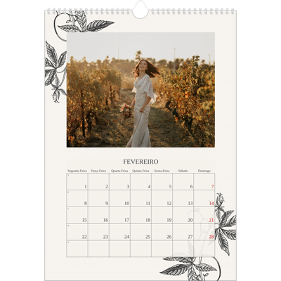 Calendário A3 — Tinta e hera [Fevereiro]