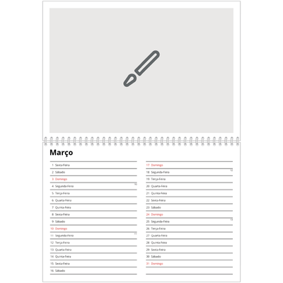 Calendário A4 duplo — Desenhe o seu próprio produto [Março]