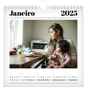 Calendário fotográfico quadrado — A sair da prensa