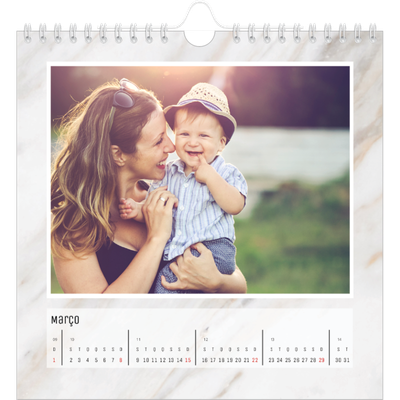 Calendário quadrado — Fundos em mármore [Março]