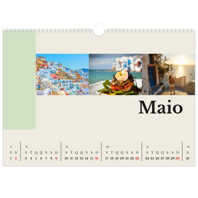 Calendário A3 Horizontal — Vistas do mundo [Maio]
