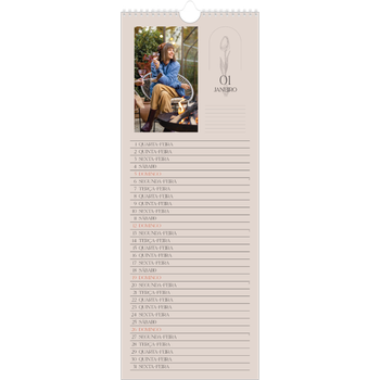 Calendário fino (15 x 40 cm) — Botânica simples