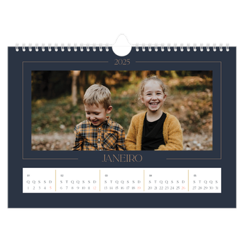 Calendário de Fotografias A4 Paisagem — Azul da Prússia