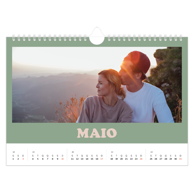 Calendário A4 horizontal — Molduras retro [capa]